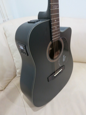 3,400.-กีต้าร์โปร่งเว้าไฟฟ้า Mantic 41 นิ้ว รุ่น AG-1CE BK สีดำด้าน EQ อย่างดี ของใหม่