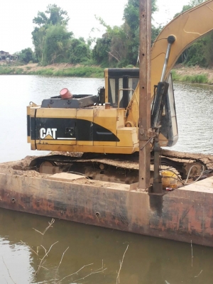 แบ็คโครมือสอง,Catterpillar E120B/ สองบูม สั้น+ยาวยกชุด+โป๊ะหนึ่งชุดพร้อมใช้