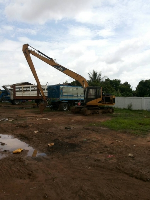 แบ็คโครมือสอง,Catterpillar E120B/ สองบูม สั้น+ยาวยกชุด+โป๊ะหนึ่งชุดพร้อมใช้