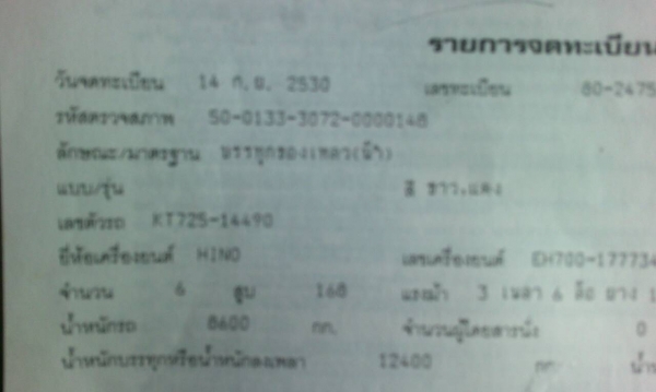 ขายรถสิบล้อKT725เครือง175แรงรถนํ้าบรรจุ16000ลิตร2เพลา