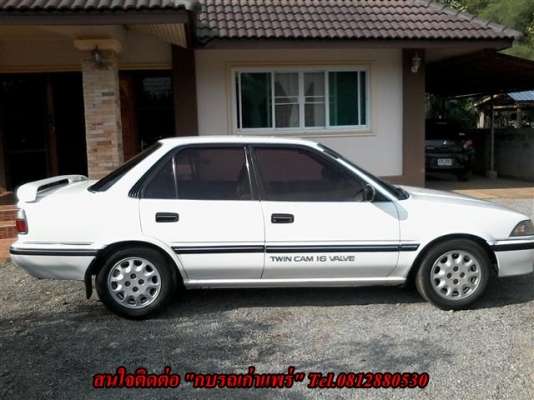 ขาย Toyota Colola 1.6 ปี 91 โฉมโดรม่อนเกียร์ธรรมดาติดแก๊สแจ้งลงเล่มแล้วเครื่องดีแอร์เย็นกระจกไฟฟ้าพวงมาลัยเพาเวอร์สภาพพร้อมใช้ 39000 บาท