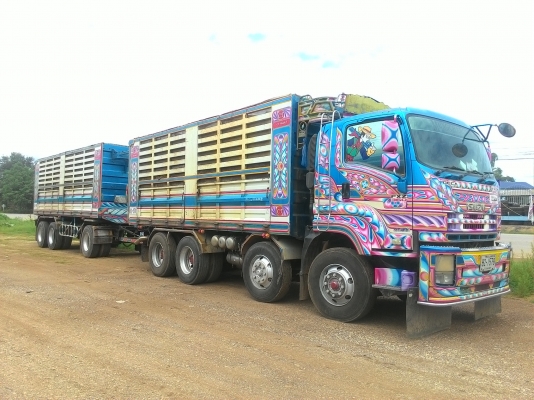 แสงฟ้าเต้นรถ///ขายรถพ่วง22ล้อDEGA-360 ดั้มแม่ลูกกระบะเหล็ก อุ่CT ปี52