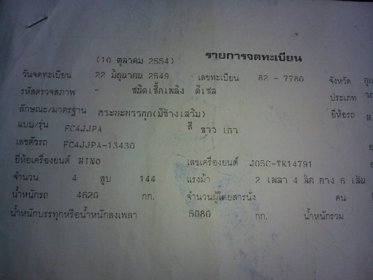 ขายHINO FC4J ปี49 เครื่องJO5C เครื่องดี แคชซีสวย ยาว5.50เมตร สภาพพร้อมใช้งาน เอกสารพร้อมโอน สนใจโทร 090-8588220คุณนะ 093-3258446คุณบิว ID:narong498 หรือเข้าดูสินค้าอื่นๆได้ที่ www.truck.in.th/498 หรือเพจFacebook ณรงค์ ซื้อขายรถมือสอง (เว็บไซต์ส่วนตัว)