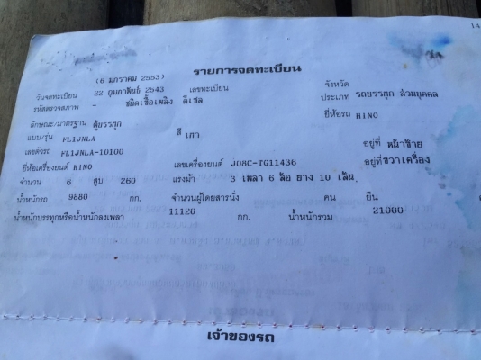รถฮีโน่ 10 ล้อ FL1J  ตู้เย็น  260  แรงม้า ปี 43.    สนใจติดต่อ  081 - 6079515