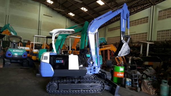 ขาย รถขุด MITSUBISHI รุ่น MM35B มือสองญี่ปุ่น แทร็กเหล็ก สลักแน่น ทั้งคัน ทำงานไว เครื่องมิตซู 4สูบ รุ่น S4L   มือถือ/LINE ID: 0818753444