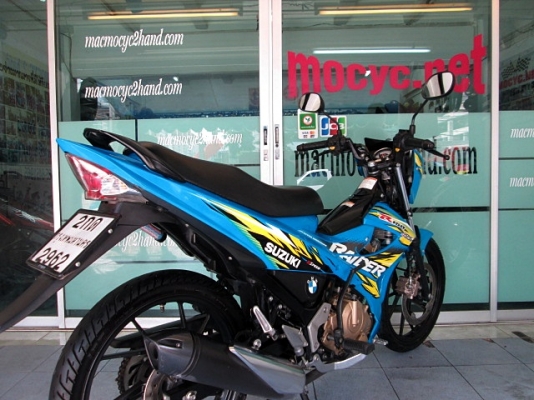 RAIEDR 150 cc. สีฟ้าตัวใหม่ ( สต๊าทมือ ) เกีย 6 speed ล้อแมกซ์สวยๆจากศูนย์ ไมล์ 3 พันโล ฟรีโอน แถม 4 รายการ 43900