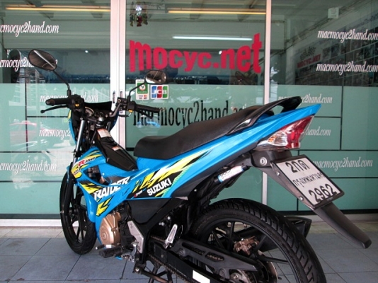 RAIEDR 150 cc. สีฟ้าตัวใหม่ ( สต๊าทมือ ) เกีย 6 speed ล้อแมกซ์สวยๆจากศูนย์ ไมล์ 3 พันโล ฟรีโอน แถม 4 รายการ 43900