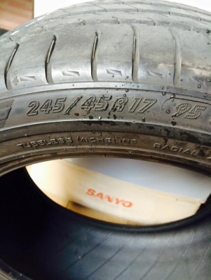 ขายยาง 17"หน้ากว้าง 245-45R17 ปี 09 Micheline Pilot Preceda สภาพสวยๆ 4 เส้น ไม่แตกไม่บวม ขาย 3,500 บาท