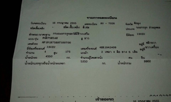 ขายดาวน์ 6 ล้อดั้ม Isuzu 175 แรง ปี 55 รถบรรทุกขี้ยางแห้ง ใช้น้อยมาก 14500 กม.รถสวยมากๆขายดาวน์550000 ผ่อนอีก 600000