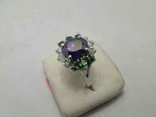 แหวนเงิน 925 พลอย 3 สี