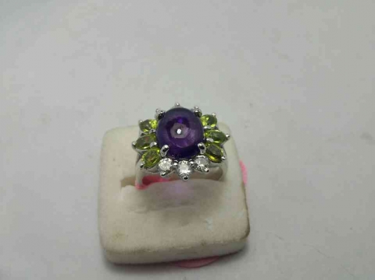 แหวนเงิน 925 พลอย สามสี