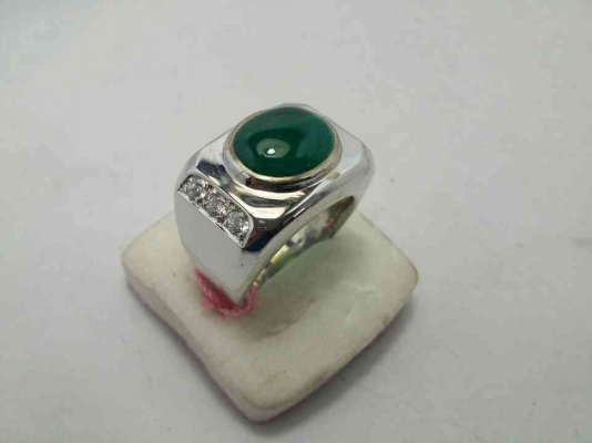 แหวนเงิน 925 พลอยหยกเกาหลี