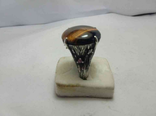 แหวนเงิน 925 พลอยตาเสือเก่า