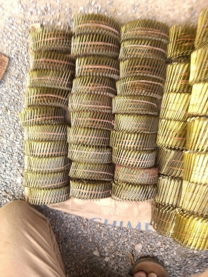 ตะปูม้วนใช้กับปืนยิงตะปูลมหรืไฟฟ้า ยี่ห้อ LION ขนาดยาว 1.5 นิ้ว แบบเป็นม้วนตามภาพ