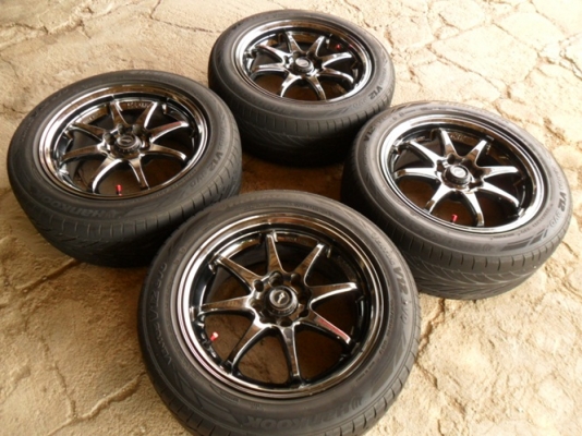 แม็กซิ่ง แฝดCE28ญี่ปุ่นแท้ ขอบ15 พร้อมยาง-4รู100และ4รู114 (4ล้อ 6,900บ.)สีแบล็คโครม