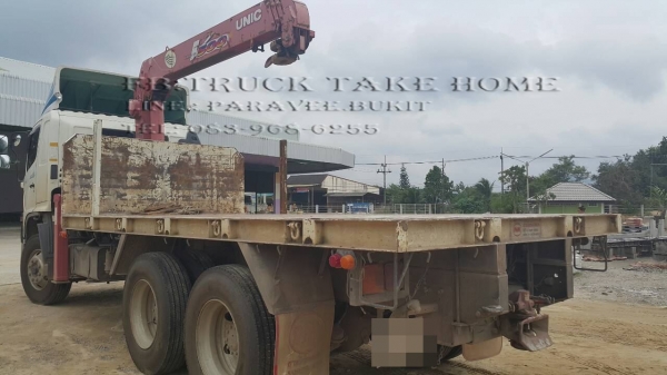HINO FM 344 แรงม้า ติดเครนห้าตัน ขายทั้งพ่วงจ๊ะ