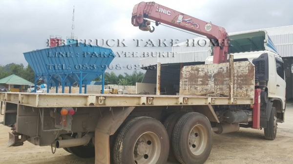 HINO FM 344 แรงม้า ติดเครนห้าตัน ขายทั้งพ่วงจ๊ะ