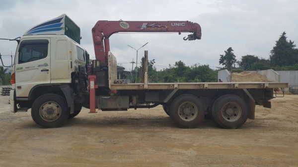HINO FM 344 แรงม้า ติดเครนห้าตัน ขายทั้งพ่วงจ๊ะ