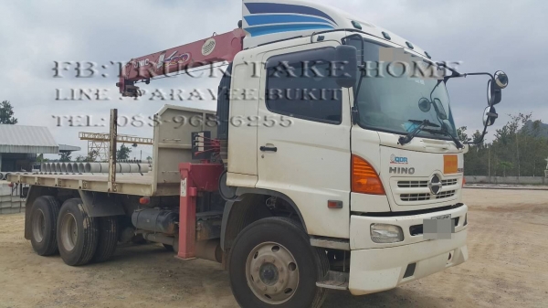 HINO FM 344 แรงม้า ติดเครนห้าตัน ขายทั้งพ่วงจ๊ะ