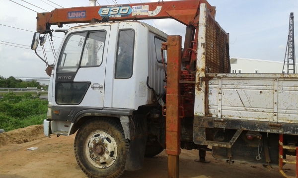 หกล้อ HiNo 210แรง เครน UNIC 3 Vเทอร์โบว์ สภาพใช้งานตลอดตามรูป เล่มทะเบียน พร้อมโอน