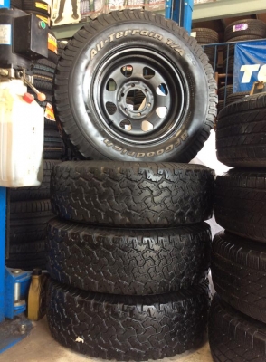 ขายยาง7 ชุด BF ALL 31-10.5-15 BF 265-75-16 YOKO 265-70-16 MAXXIS BIGHORN 245-75-16 NITTO 235-55-18 TOYO 265-50-20 ขายยาง7 ชุด BF ALL 31-10.5-15 BF 265-75-16 YOKO 265-70-16 MAXXIS BIGHORN 245-75-16 NITTO 235-55-18 TOYO 265-50-20