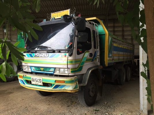 รถบรรทุกพ่วง ISUZU DECA195แม่ลูกดั้มเนียม ลูก3เพลาแท้รถสวยพร้อมใช้