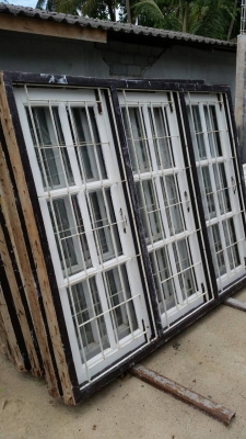 บานประตูไม้เต็ง+ชุดหน้าต่าง+วงกบ