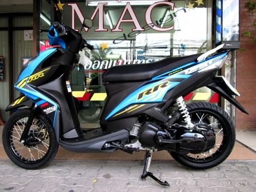 MIO 125 i RR สีฟ้าดำ รุ่นใหม่ ลายใหม่ล่าสุด รถเดือน ตุลาคม ปี 57 ไมล์ 2 พันโล ฟรีโอน แถม 4 รายการ 31900