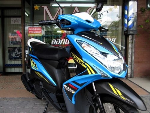 MIO 125 i RR สีฟ้าดำ รุ่นใหม่ ลายใหม่ล่าสุด รถเดือน ตุลาคม ปี 57 ไมล์ 2 พันโล ฟรีโอน แถม 4 รายการ 31900