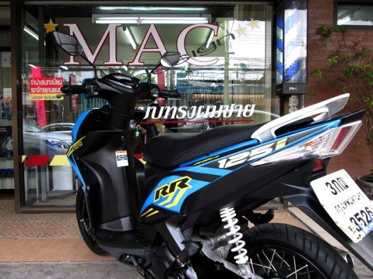 MIO 125 i RR สีฟ้าดำ รุ่นใหม่ ลายใหม่ล่าสุด รถเดือน ตุลาคม ปี 57 ไมล์ 2 พันโล ฟรีโอน แถม 4 รายการ 31900