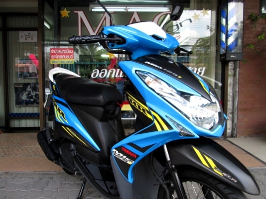 MIO 125 i RR สีฟ้าดำ รุ่นใหม่ ลายใหม่ล่าสุด รถเดือน ตุลาคม ปี 57 ไมล์ 2 พันโล ฟรีโอน แถม 4 รายการ 31900