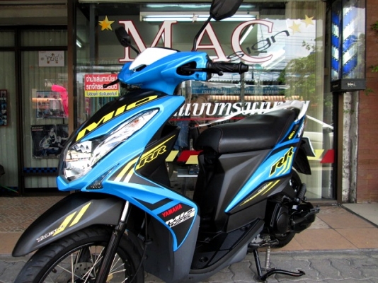 MIO 125 i RR สีฟ้าดำ รุ่นใหม่ ลายใหม่ล่าสุด รถเดือน ตุลาคม ปี 57 ไมล์ 2 พันโล ฟรีโอน แถม 4 รายการ 31900