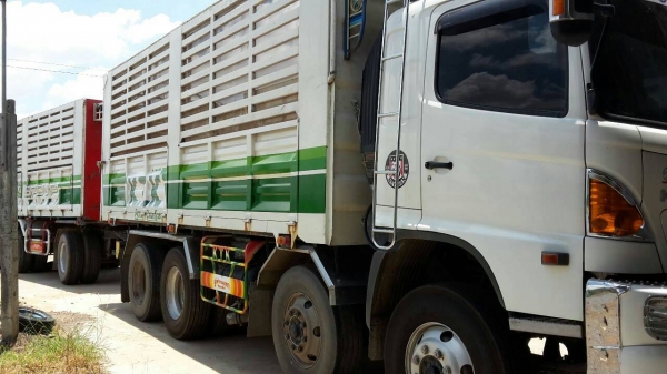 ขายดาวน์รถพ่วง 24 ล้อ แม่-ลูก กระบะเหล็กคอกเกษตรดั้ม HINO 344 ปี.56 รถสวยวิ้งน้อย  สนใจโทรจองด่วน