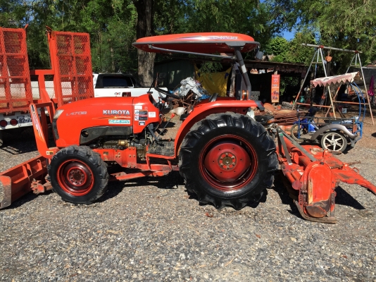 L4708 ใบดันคานล่างพร้อมโรตารี่ตรงรุ่นเล่มทะเบียนพร้อมโอนและพร้อมขนส่งให้ฟรีๆ รถใช้งานน้อยเครื่องเฟืองและเกียร์ดีมาก