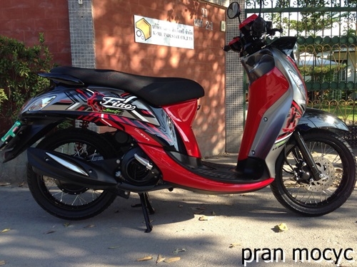 New fino fiรุ่นsport สีเเดงเทาดำ ไมล์เเท้4,374กม. รถปี2014