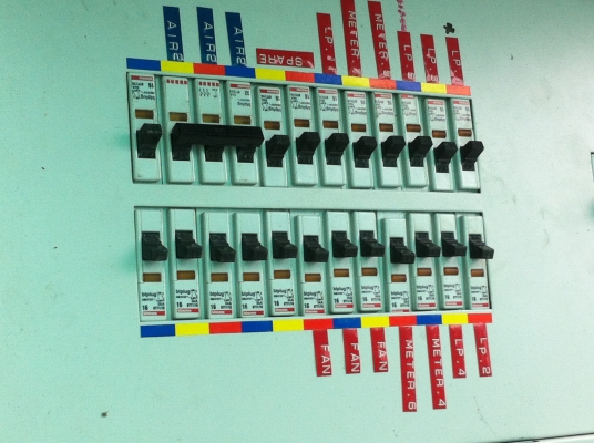 ตู้โหลดไฟฟ้า bticino ขนาด สูง 64 ซม. กว้าง 33 มีเมนเบรคเกอร์ควบคุมขนาด 100 A.