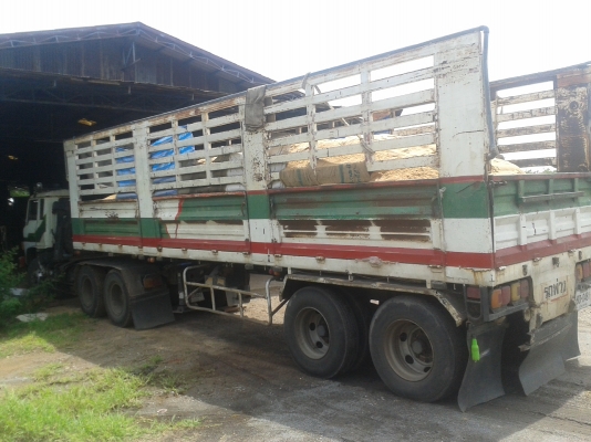 รถหัวลาก 10ล้อ ฮีโน่ 221 เครื่อง K13D พร้อมหางเทรลเลอร์พนัส 9เมตร พร้อมใช้ ราคาถูก