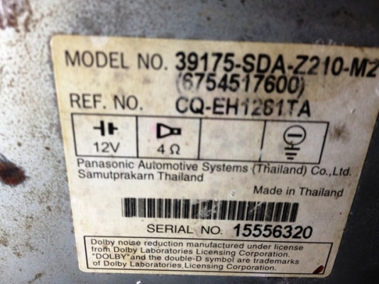 วิทยุCD Honda accord 2003 ปลาวาฬ