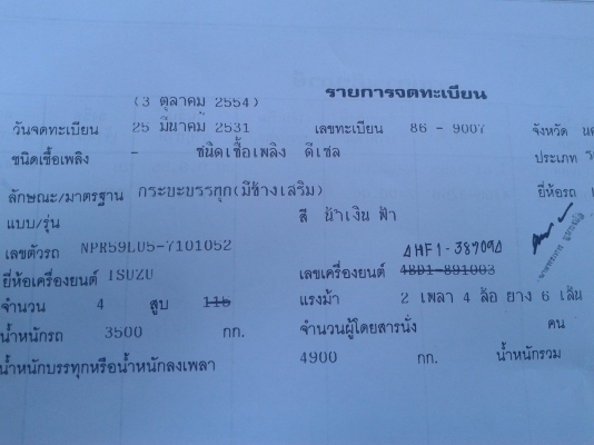 ขายNPR เครื่อง4HF 120 แรง มีสโล F หน้า-หลัง