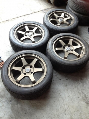 ขายล้อTE37  ขอบ16 4/114 พร้อมยางNITTO NEOGEN 205-50-16 ถูกๆ