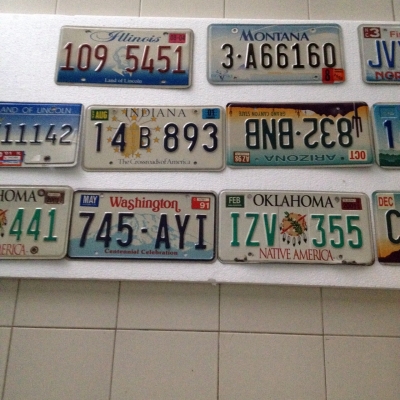 ขายแผ่นป้ายทะเบียนเก่า usa