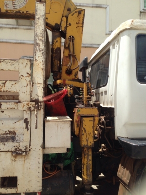 ขายบรรทุกหกล้อ MITSUBISHI FUSO ปี 45 ติดเครน TANADO 3 TON 4 ปลอก เครื่อง 195 แรงม้า