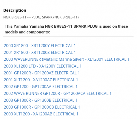 ขายหัวเทียน ngk-r br8es ใช้กับ เจทสกี,outboard ตามสเปคโรงงาน