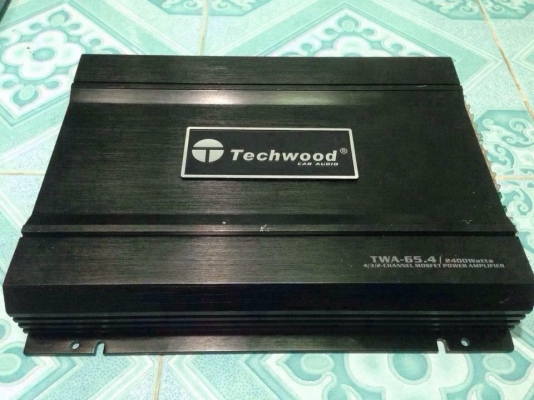 .แอมป์คลาสเอบี4ch Techwood มือสอง ขับกลางแหลมดีใช้งานปกติ เดิมๆเสียงดี ขาย 1350 บาท