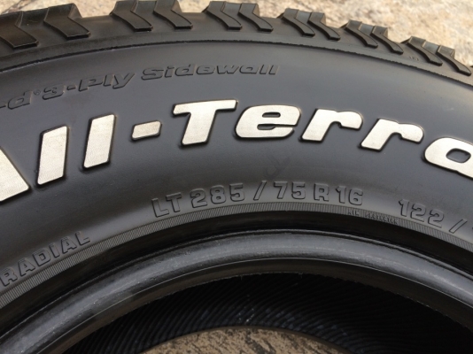 BF Goodrich All-terrain 285 75 r16 ดอก1เซนต์ ติดหนวด