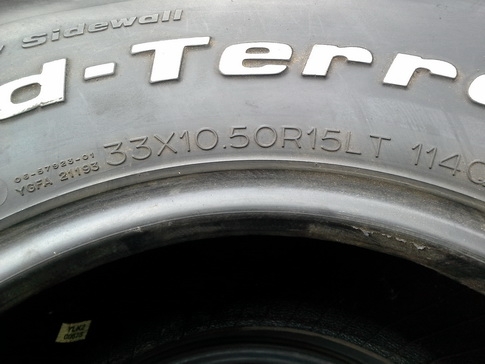 BF Km2 ขนาด 33/10.5/15 ปี09 สภาพสวยๆ  1 ชุด