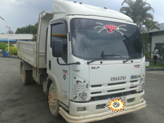 หกล้อ อีซูซุ NQR175 แรง ปี56 ดั้มสามมิตร5คิว สภาพดีสวยเดิมทั้งคัน เล่มทะเบียนพร้อมโอน