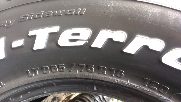 ขายยาง bf 265-75-16 2 เส้น ขายยาง bf 265-75-16 2 เส้น