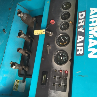 ขายเครื่องปั๊มลมยี่ห้อAIRMAN PDS390sปี2000ยังไม่เคยใช้งานในไทยลม8.5บาร์