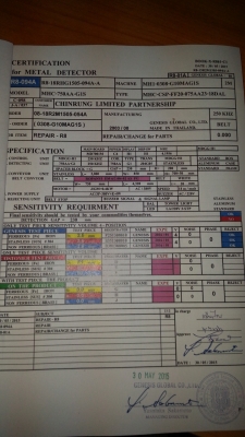 ขายเครื่องตรวจจับโลหะจำนวน 2 เครื่องพร้อมติดตั้งใช้งานได้ทันทีราคา เครื่องละ 200,000 บาท ขายเครื่องตรวจจับโลหะจำนวน 2 เครื่องพร้อมติดตั้งใช้งานได้ทันทีราคา เครื่องละ 200,000 บาท